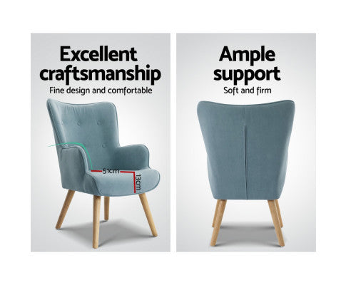 CRISTALINA ARMCHAIR WITH OTTOMAN - BLUE