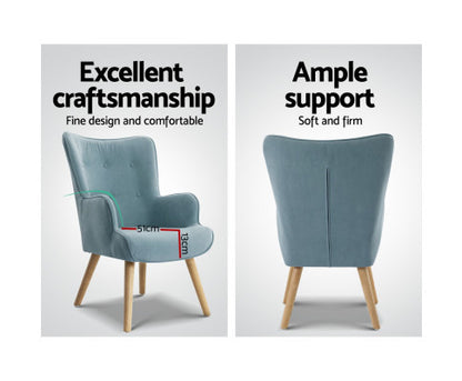 CRISTALINA ARMCHAIR WITH OTTOMAN - BLUE