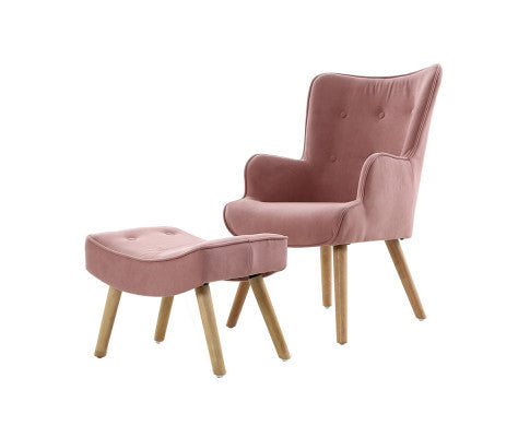 CRISTALINA ARMCHAIR WITH OTTOMAN - PINK