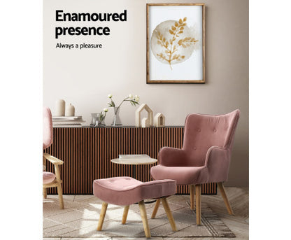 CRISTALINA ARMCHAIR WITH OTTOMAN - PINK