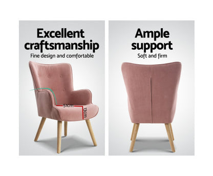 CRISTALINA ARMCHAIR WITH OTTOMAN - PINK