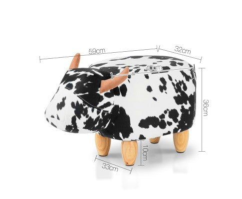 Cow Animal Kids Stool - Black & White