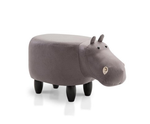 Hippo Animal Kids Stool - Grey