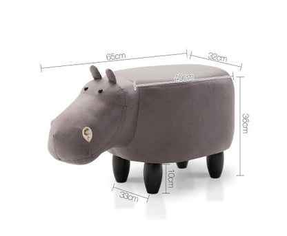 HIPPO ANIMAL KIDS STOOL - GREY