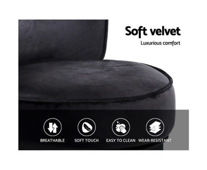 ZORAIDA VANITY STOOL - BLACK