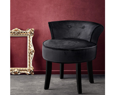 ZORAIDA VANITY STOOL - BLACK