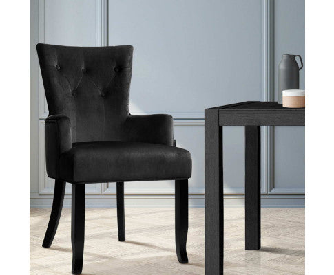 ANTHEA FABRIC DINING CHAIR - BLACK