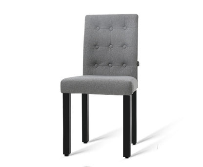 DAVI FABRIC DINING CHAIR - GREY