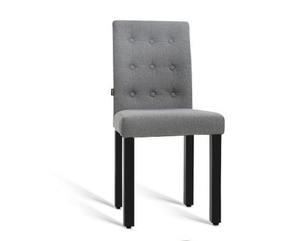 DAVI FABRIC DINING CHAIR - GREY