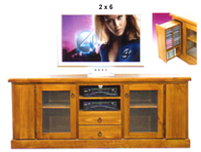 URBANITE (AUSSIE MADE) LOWLINE TV UNIT WITH TWIN PULL-OUTS COLLECTION - ASSORTED STAINED COLOURS