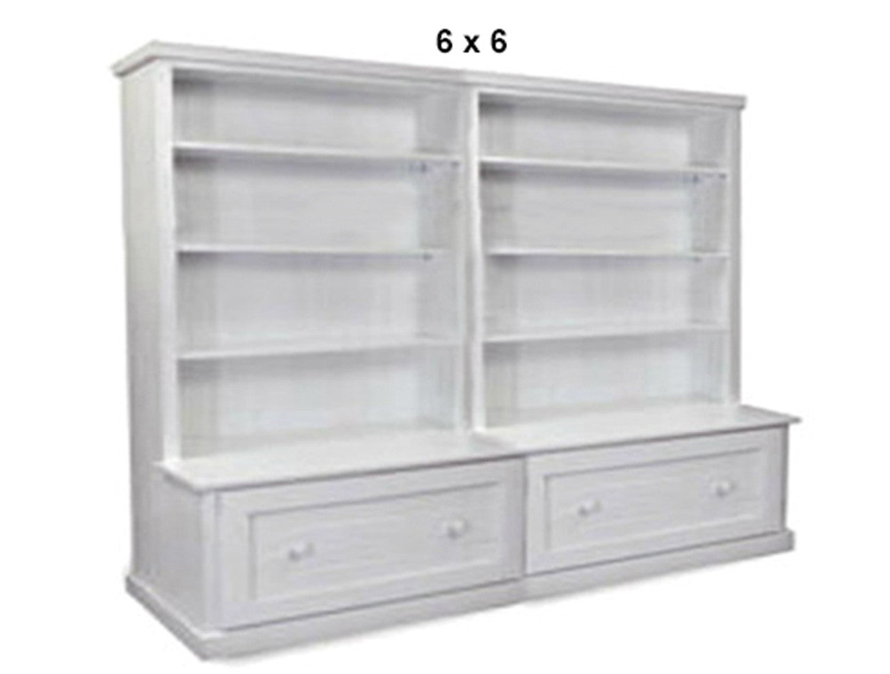 URBAN (AUSSIE MADE) FLAT TOP BOOKCASE COMBO WITH FLAT TOP + 2 DRAWER COLLECTION - ASSORTED PAINTED COLOURS