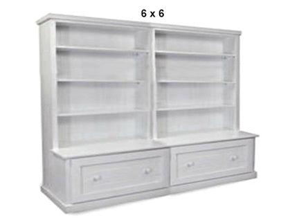 URBAN (AUSSIE MADE) FLAT TOP BOOKCASE COMBO WITH FLAT TOP + 2 DRAWER COLLECTION - ASSORTED PAINTED COLOURS