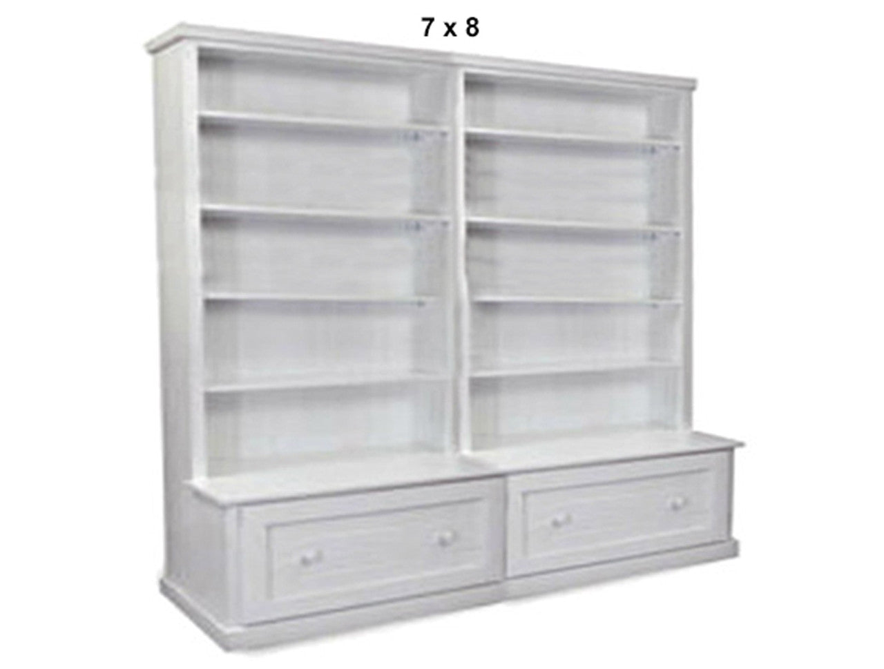 URBAN (AUSSIE MADE) FLAT TOP BOOKCASE COMBO WITH FLAT TOP + 2 DRAWER COLLECTION - ASSORTED PAINTED COLOURS