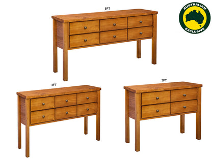 URBAN (AUSSIE MADE) FLAT TOP HALL TABLE COLLECTION - ASSORTED STAINED COLOURS