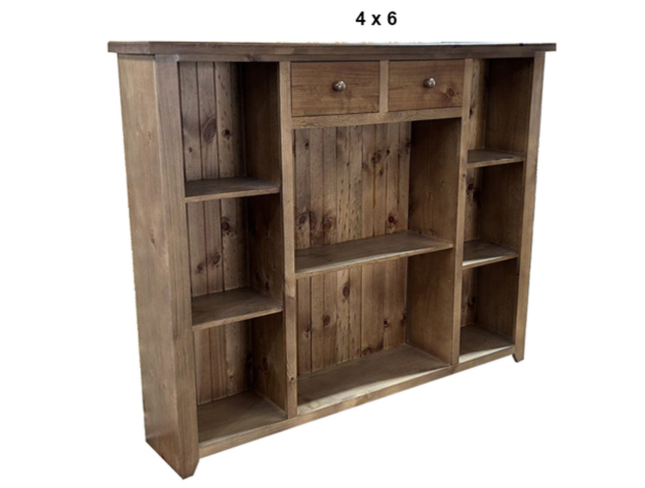 URBAN (AUSSIE MADE) LOWLINE BOOKCASE WITH 2 DRAWERS COLLECTION - ASSORTED STAINED COLOURS