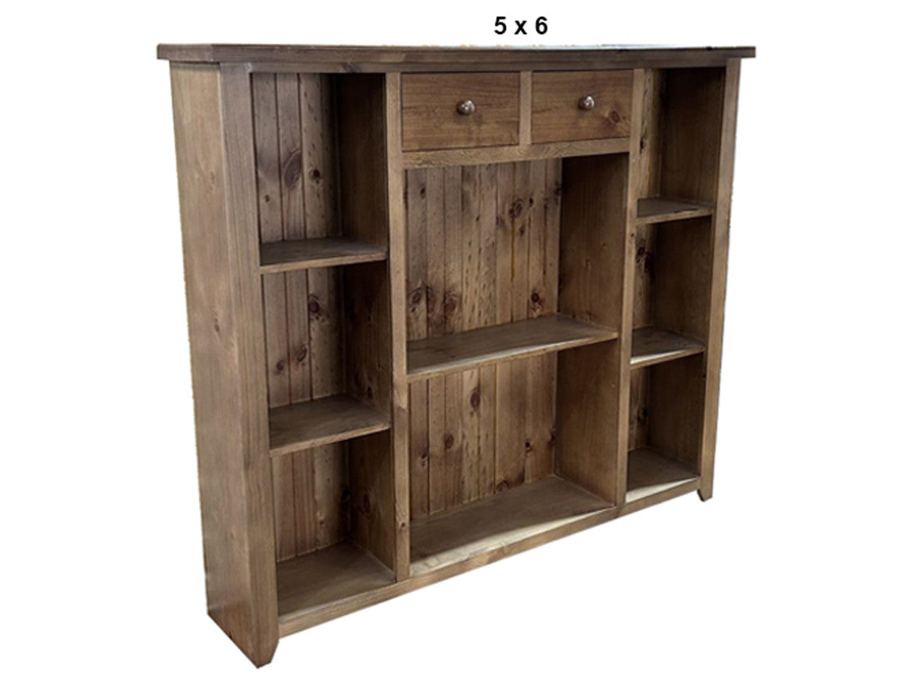 URBAN (AUSSIE MADE) LOWLINE BOOKCASE WITH 2 DRAWERS COLLECTION - ASSORTED STAINED COLOURS