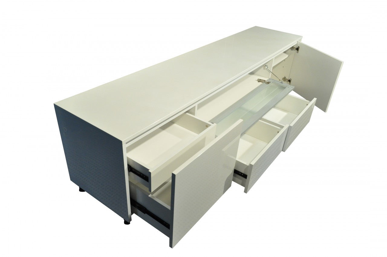 UMA ENTERTAINMENT LOWLINE UNIT - 580(H) x 2200(W)  - HIGH GLOSS WHITE
