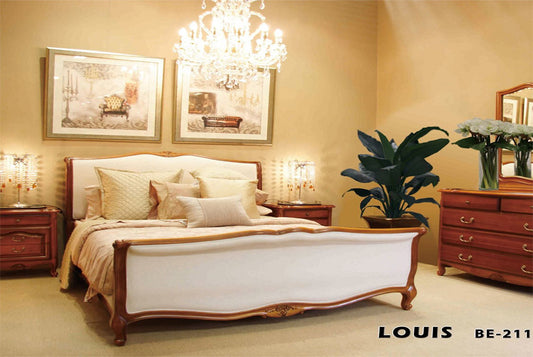 QUEEN LOUIS BED (BE-211) - CHERRY