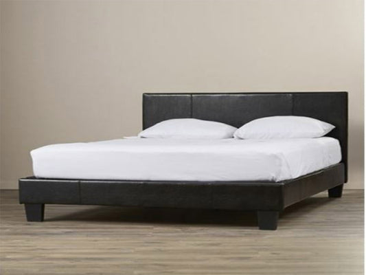 King Polaris Leatherette Bed Frame - Black