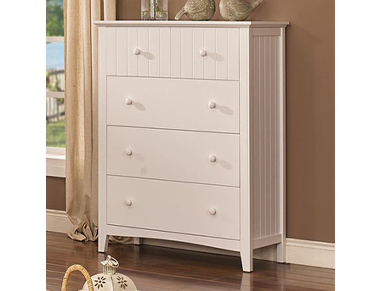 CORBIN (5203) KING 4 PIECE (TALLBOY) BEDROOM SUITE - WHITE