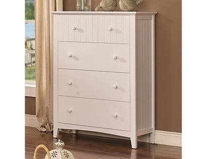 CORBIN (5203) KING 4 PIECE (TALLBOY) BEDROOM SUITE - WHITE