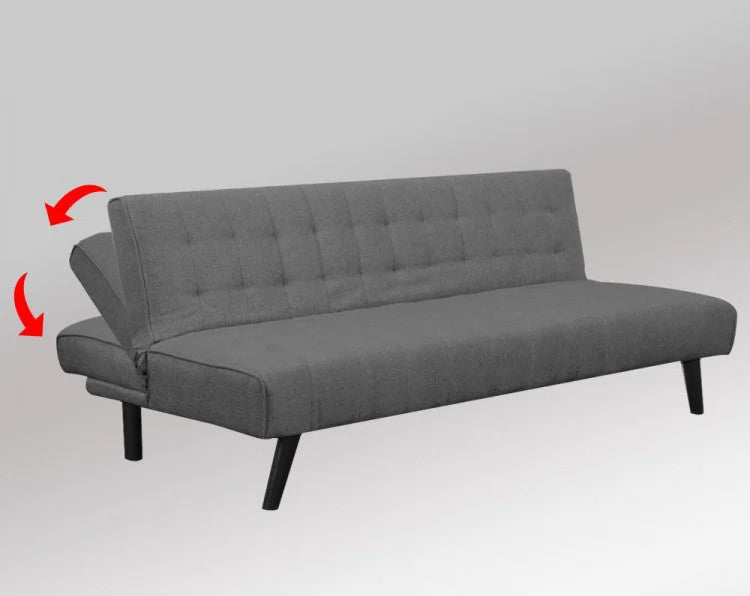 MERRICK 3-SEATER CORNER SOFA BED WITH LOUNGE CHAISE COUCH - DARK GREY