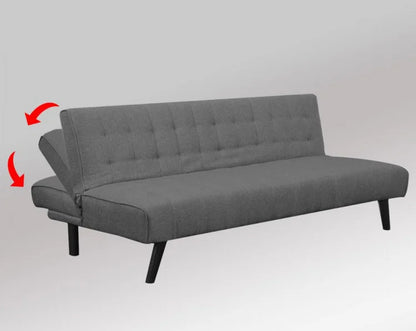 MERRICK 3-SEATER CORNER SOFA BED WITH LOUNGE CHAISE COUCH - DARK GREY