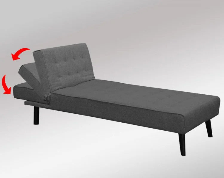 MERRICK 3-SEATER CORNER SOFA BED WITH LOUNGE CHAISE COUCH - DARK GREY
