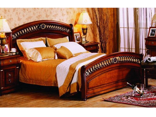 QUEEN BONAPARTE BED - AGED WALNUT