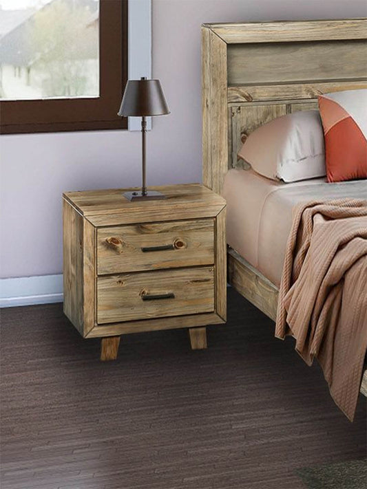 Carnival Queen 3 Piece (BEDSIDE) Bedroom Suite With Bookend Bed - Brushed Greywash
