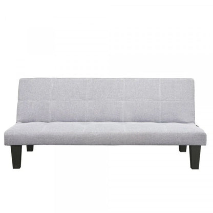 OAKLEY 2 SEATER MODULAR LINEN FABRIC SOFA  BED COUCH - LIGHT GREY