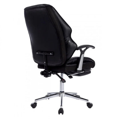 PLEIONE FAUX LEATHER HIGH BACK MODERN RECLINING EXECUTIVE OFFICE CHAIR - BLACK