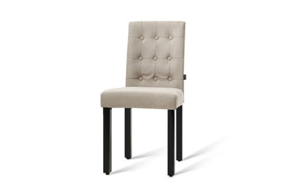 JEREMIAH FABRIC DINING CHAIR (SET OF 2) - BEIGE