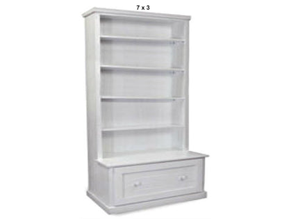 URBAN (AUSSIE MADE) BOOKCASE COMBO WITH FLAT TOP + 1 DRAWER COLLECTION - ASSORTED PAINTED COLOURS