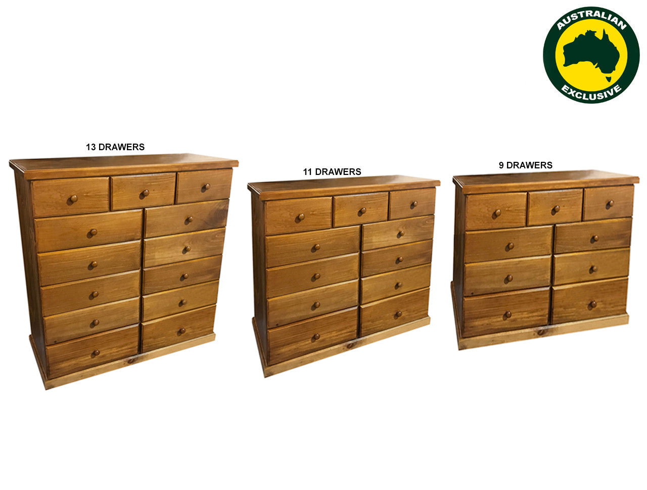 URBAN (AUSSIE MADE) LARGE FLAT TOP CHEST COLLECTION - ASSORTED STAINED COLOURS