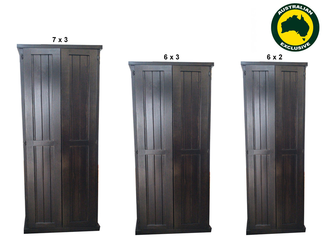 URBAN (AUSSIE MADE)  2 DOOR FLAT TOP PANTRY COLLECTION - ASSORTED STAINED COLOURS - STARTING FROM $499