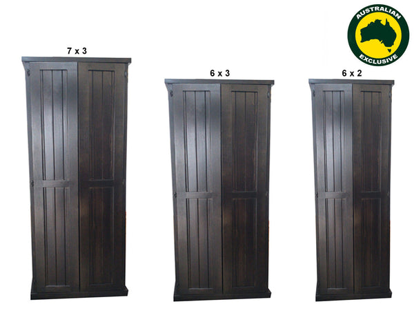 URBAN (AUSSIE MADE)  2 DOOR FLAT TOP PANTRY COLLECTION - ASSORTED STAINED COLOURS - STARTING FROM $499