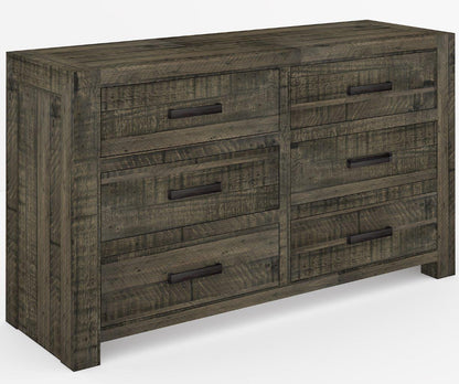 MUNICH QUEEN 5 PIECE (DRESSER) BEDROOM SUITE WITH UNDER BED STORAGE - GREY STONE
