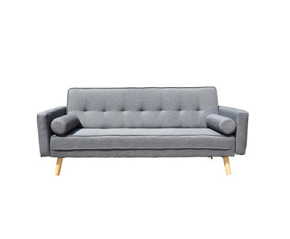 FORESTER FABRIC 3 SEATER SOFA BED RECLINER FUTON COUCH LOUNGE - CHARCOAL