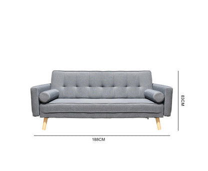 FORESTER FABRIC 3 SEATER SOFA BED RECLINER FUTON COUCH LOUNGE - CHARCOAL