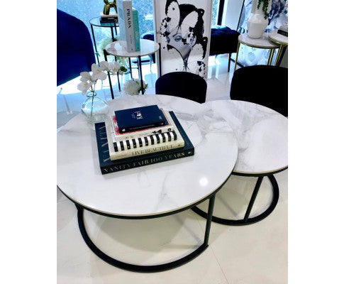 EXECUTIVE COFFEE TABLE (SET OF 2) -  800(DIA) - BLACK