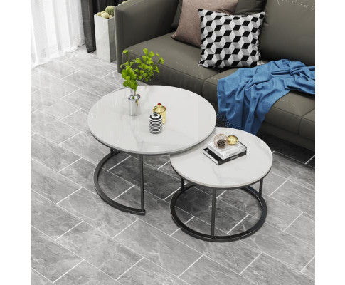 Executive Coffee Table (SET OF 2) - 800(DIA) - Black
