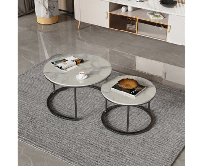 EXECUTIVE COFFEE TABLE (SET OF 2) -  800(DIA) - BLACK