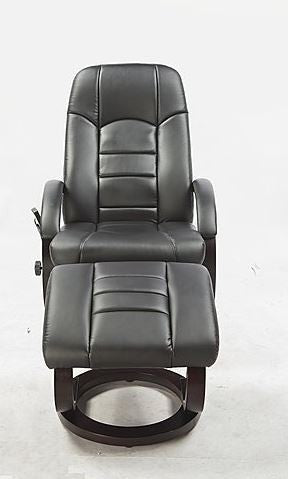 WALLEN DELUXE LEATHERETTE (LDF-5001)  RECLINER MASSAGE CHAIR  WITH FOOT REST AND REMOTE - BLACK