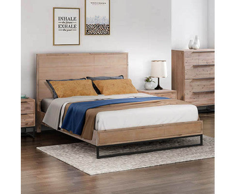 GAILE KING 4 PIECE (TALLBOY) BEDROOM SUITE - LIGHT OAK