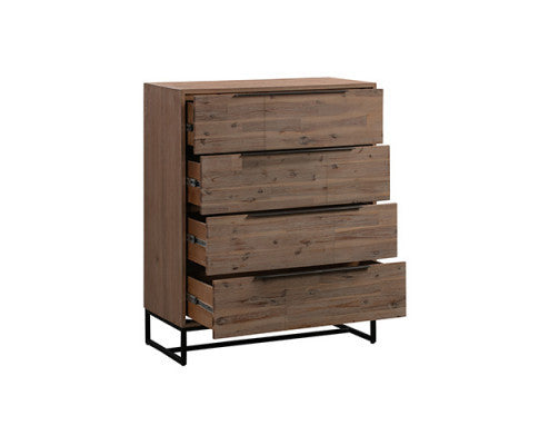 GAILE KING 4 PIECE (TALLBOY) BEDROOM SUITE - LIGHT OAK