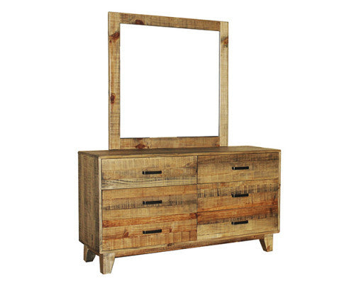 WOODVINCE SCANDINAVIAN DOUBLE OR QUEEN 5 PIECE (DRESSER) BEDROOM SUITE - ANTIQUE LIGHT BROWN