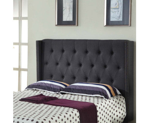 Harper Queen Fabric Headboard - Charcoal
