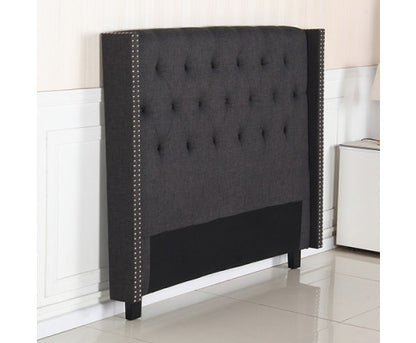 CLOVER QUEEN FABRIC HEADBOARD - CHARCOAL