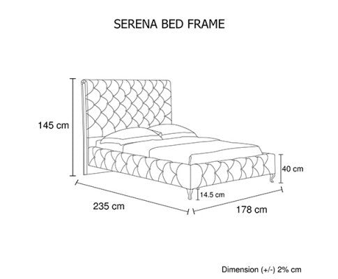 QUEEN SIRENE LEATHERETTE  BED - BLACK